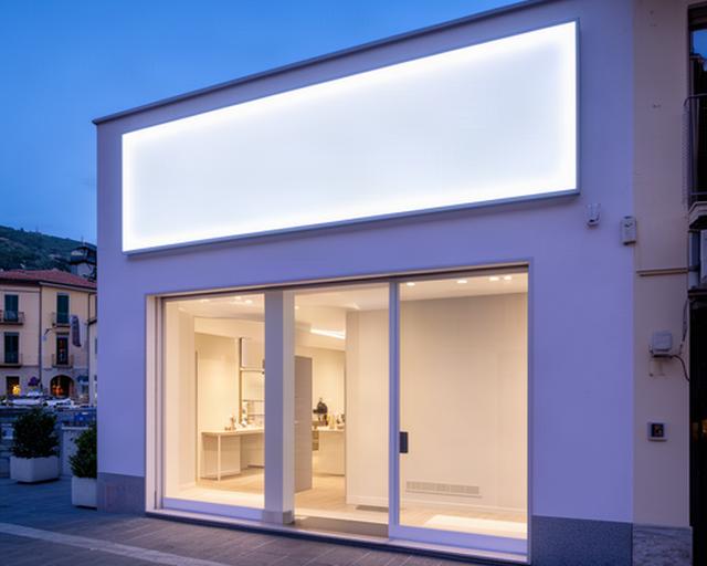 Vetrina commerciale a Loano con nuova insegna LED luminosa, lettere nitide e facciata ordinata